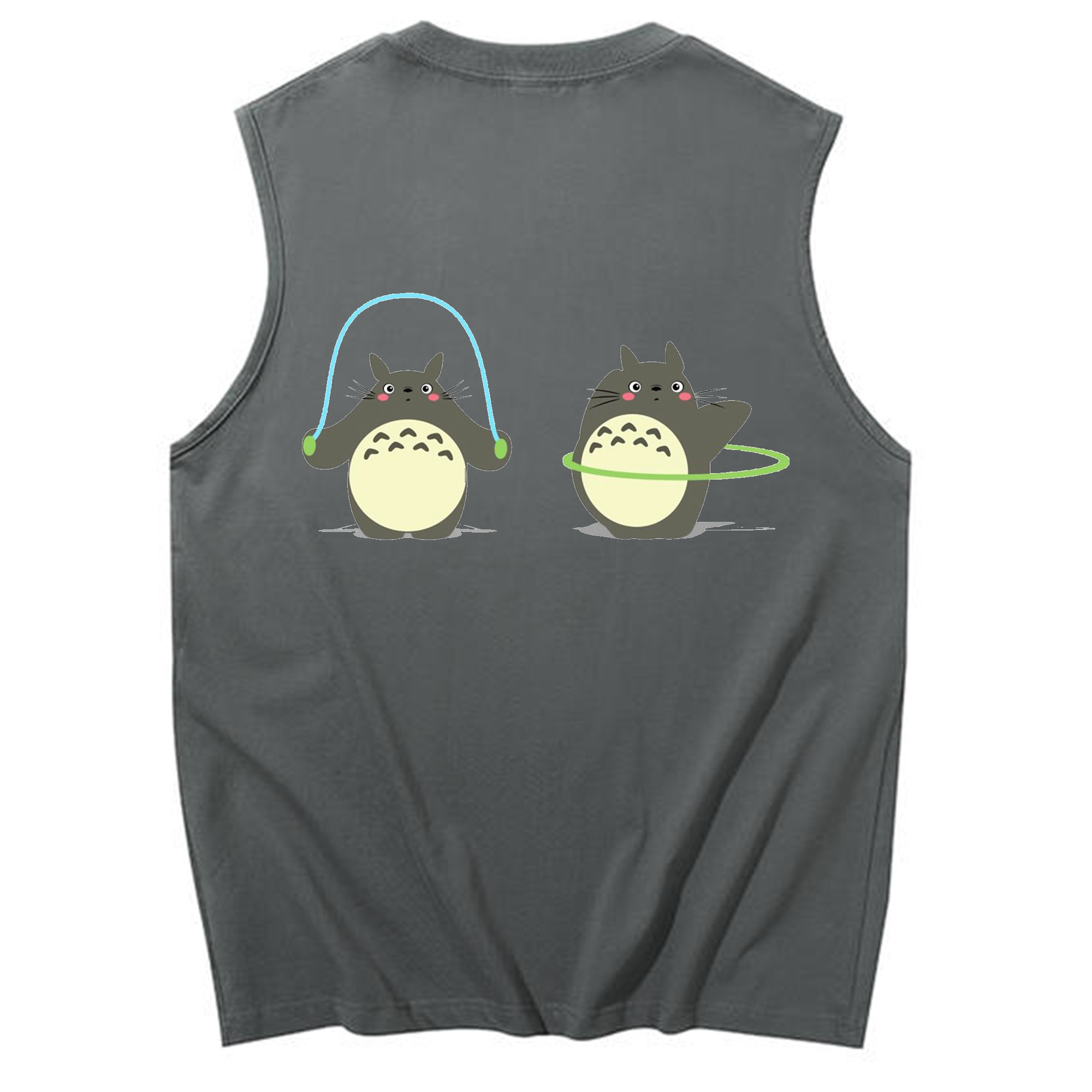 （画像用） となりのトトロ 草壁メイ 草壁サツキ My Neighbor Totoro Satsuki Kusakabe Mei Kusakabe コットン100％タンクトップ（背面プリント）